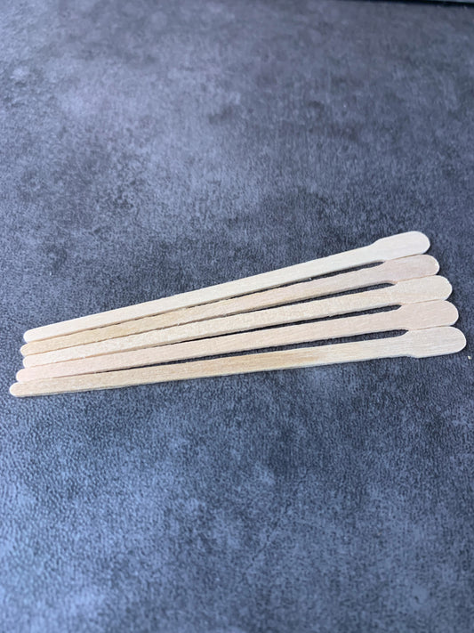 Small Disposable Birch Wood Round Head Wax Sticks