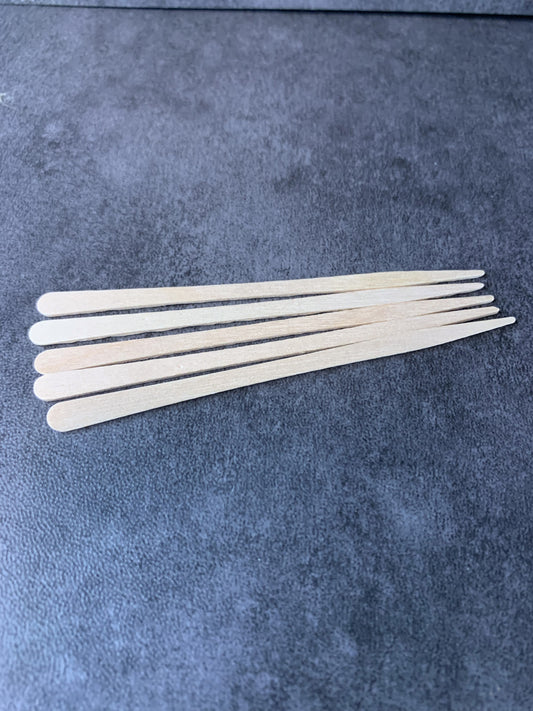 Small Disposable Birch Wood Flat Head Wax Sticks